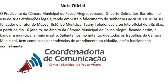 Imagem 1 da notícia: Nota Oficial