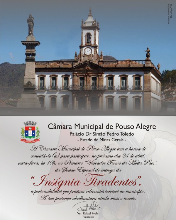 Imagem 1 da notícia: Insígnia Tiradentes será entregue em 24 de abril
