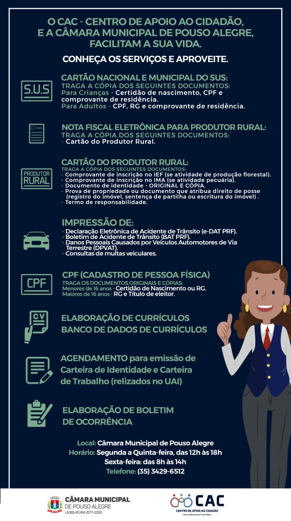 Imagem 2 da notícia: Conheça os serviços do CAC - Centro de Apoio ao Cidadão