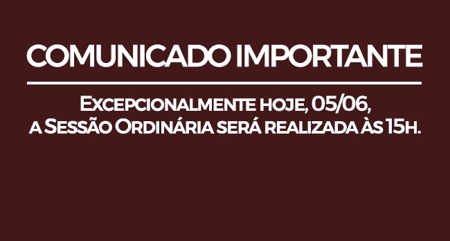 Imagem 1 da notícia: Sessão Ordinária 05/06/2018