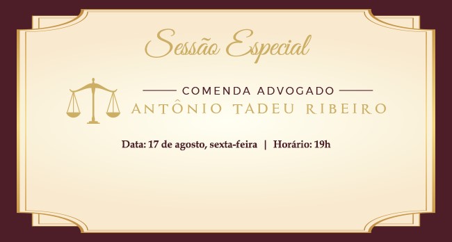 Imagem 1 da notícia: Câmara realiza Comenda Advogado Doutor Antônio Tadeu Ribeiro