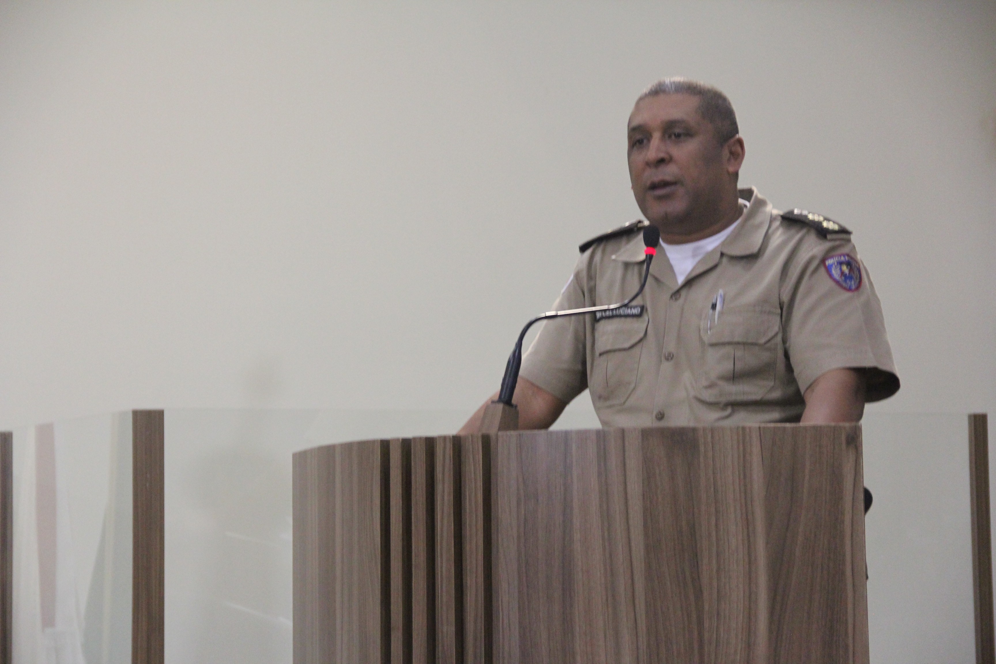 Imagem 1 da notícia: Durante Sessão Ordinária, PM apresenta redução de crimes violentos no município
