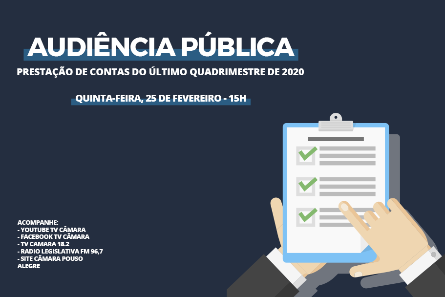 Imagem 1 da notícia: Prestação de contas será primeira Audiência Pública do ano de 2021