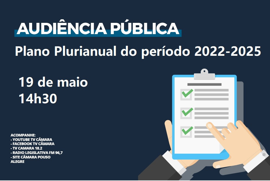 Imagem 1 da notícia: Audiência Pública, nesta quarta (19), vai discutir Plano Plurianual (PPA)
