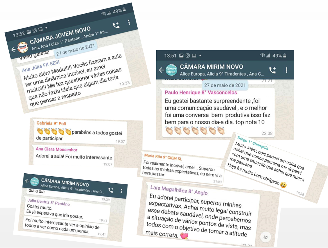 Imagem 1 da notícia: Com muito entusiasmo, 80 estudantes participam da retomada das atividades da Câmara Mirim e Jovem