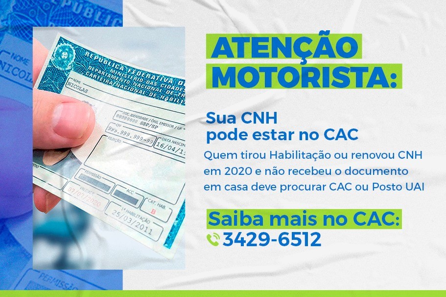 Imagem 1 da notícia: CNHs tiradas ou renovadas em 2020 podem estar no CAC
