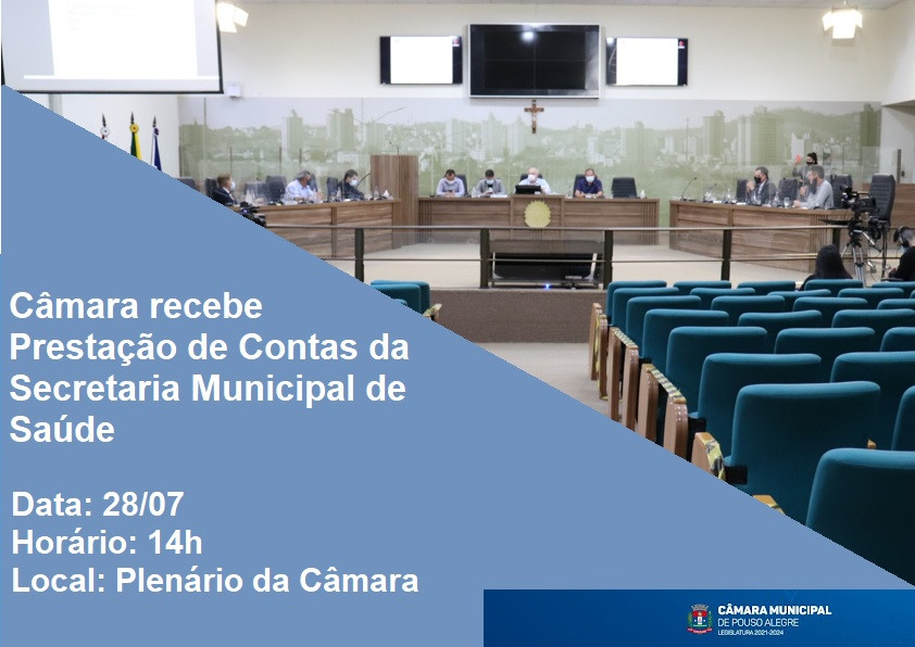 Imagem 1 da notícia: Câmara vai receber prestação de contas da Secretaria Municipal de Saúde nesta quarta (28)