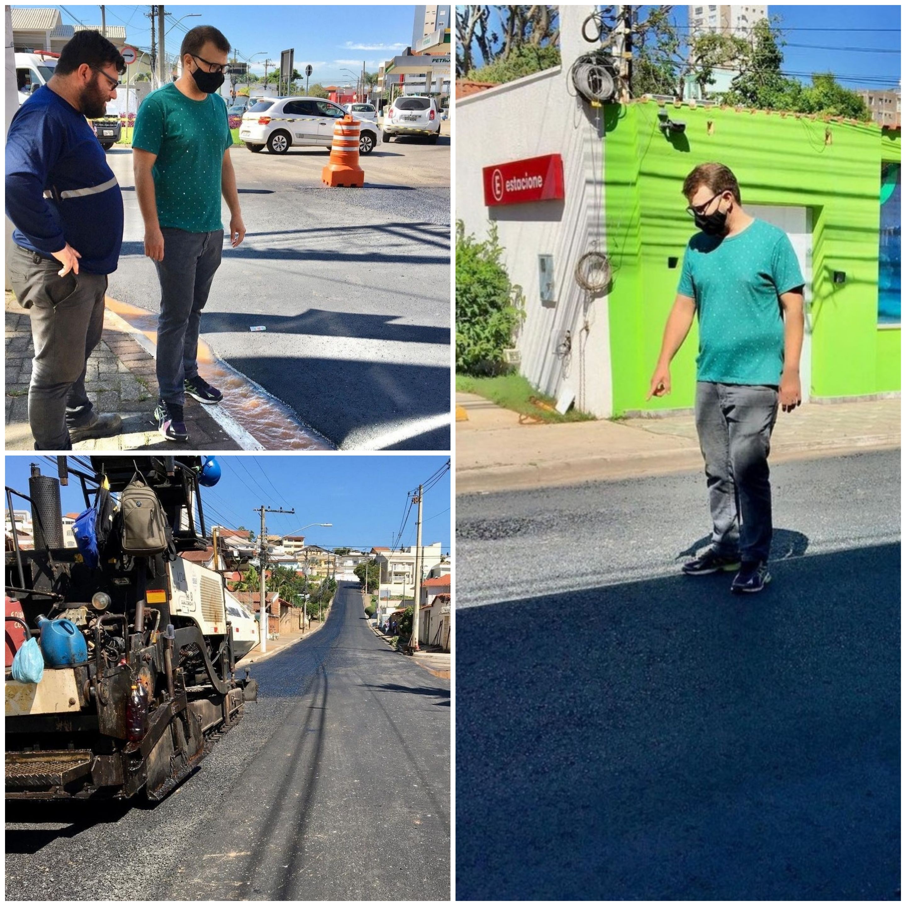 Imagem 1 da notícia: Vereador visita obra de melhoria asfáltica no bairro Fátima II