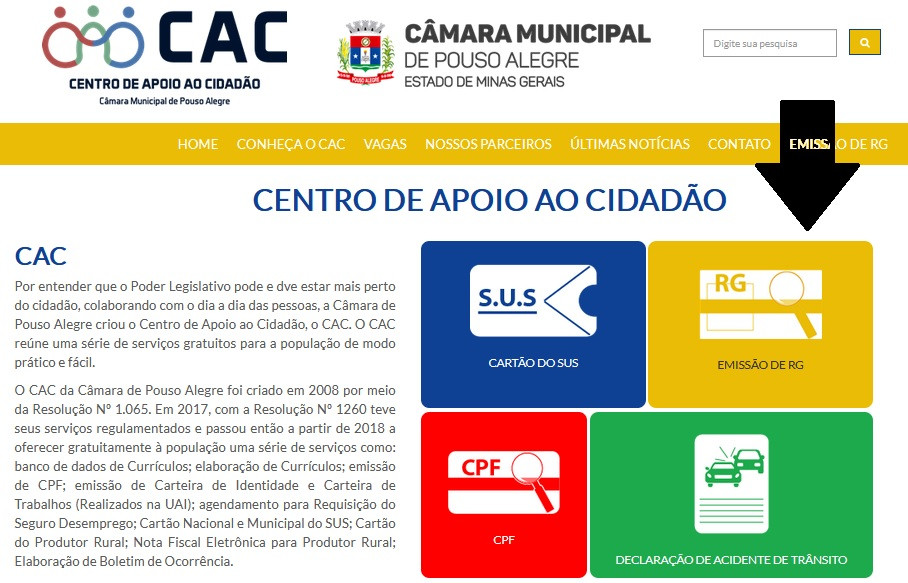 Imagem 1 da notícia: Agora você pode agendar a emissão do RG no site da Câmara