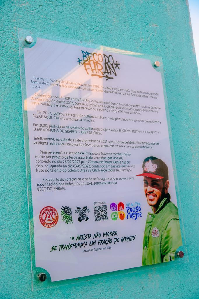 Imagem 1 da notícia: Com arte do grafite “Beco do Fhran” já é realidade em Pouso Alegre