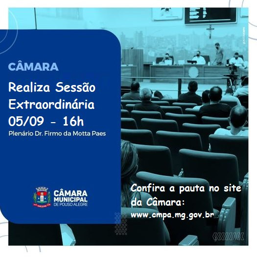Imagem 1 da notícia: Hoje tem Sessão Extraordinária