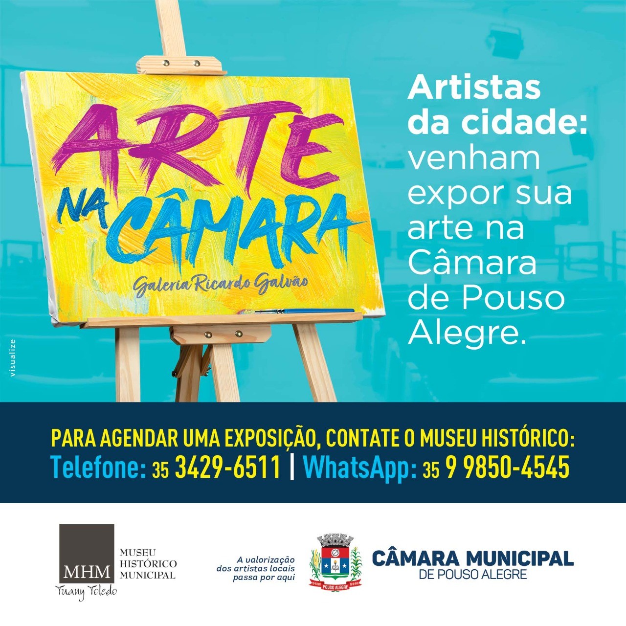 Imagem 1 da notícia: Artistas podem expor suas artes na "Galeria de artes Ricardo Galvão", na Câmara de vereadores