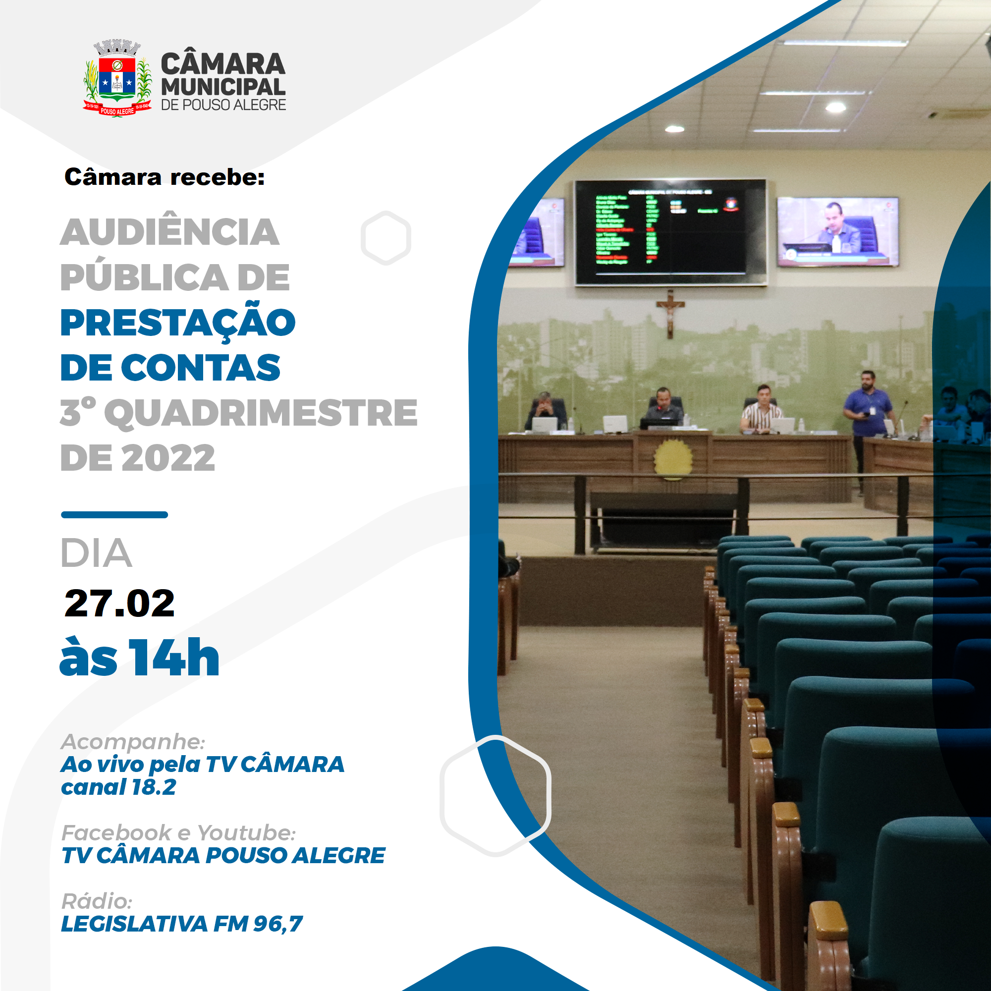 Imagem 1 da notícia: Câmara recebe Audiência Pública de Prestação de Contas na próxima segunda, 27