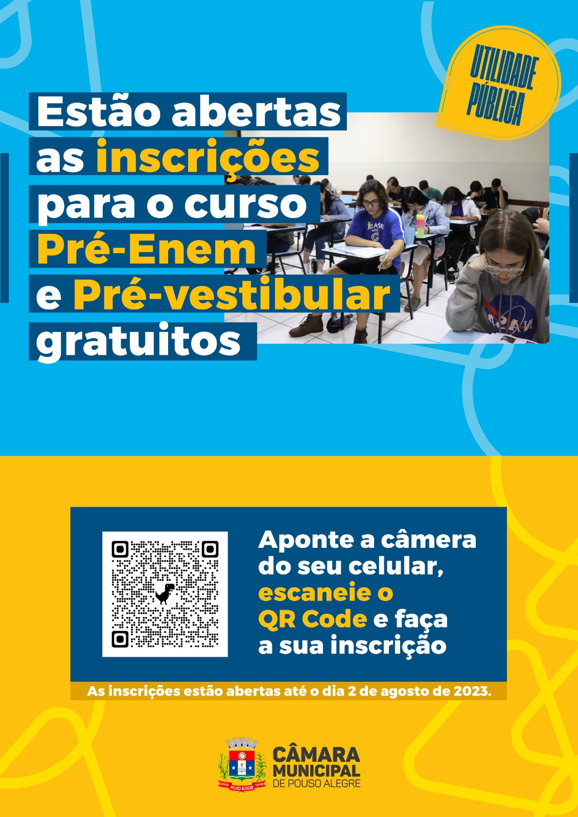 Imagem 2 da notícia: Vereador chama atenção para publicação do edital do curso Pré-Enem e Pré-Vestibular gratuitos para o 2º semestre