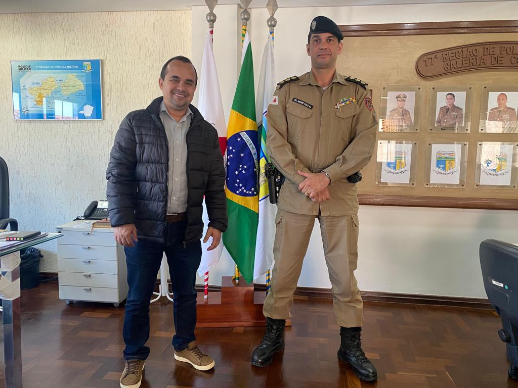 Imagem 1 da notícia: Segurança pública é tema de reunião entre Presidente da Câmara e Comandante da 17ª Região da PMMG