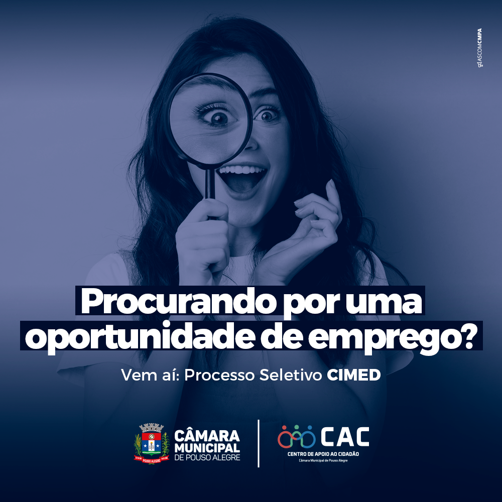 Imagem 1 da notícia: CAC da Câmara de Vereadores receberá processo seletivo da CIMED na próxima terça (15)