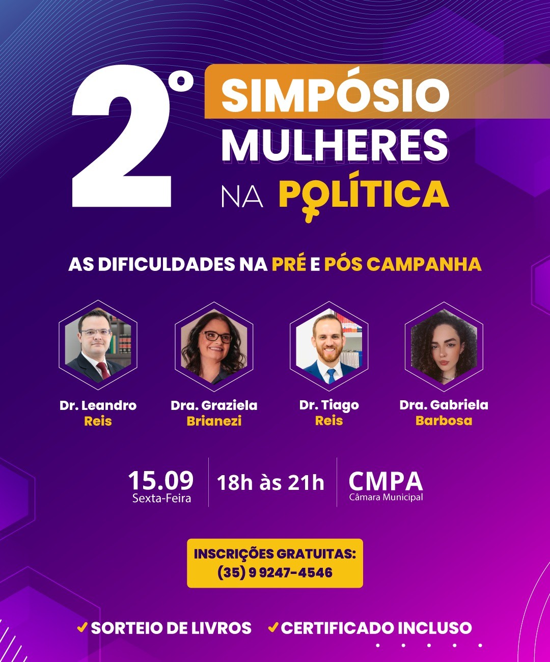 Imagem 1 da notícia: Câmara vai receber 2° Simpósio Mulheres na Política