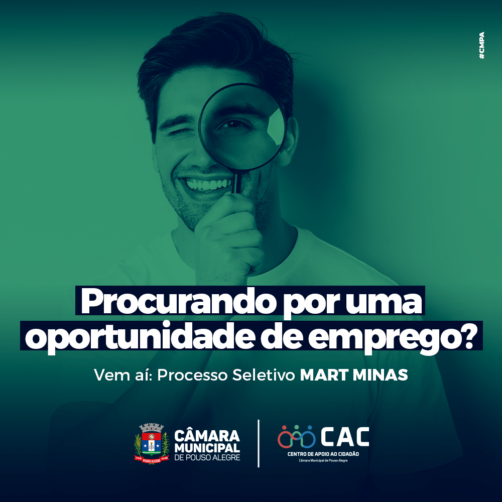 Imagem 1 da notícia: Mart Minas fará processo seletivo pelo CAC da Câmara de Vereadores