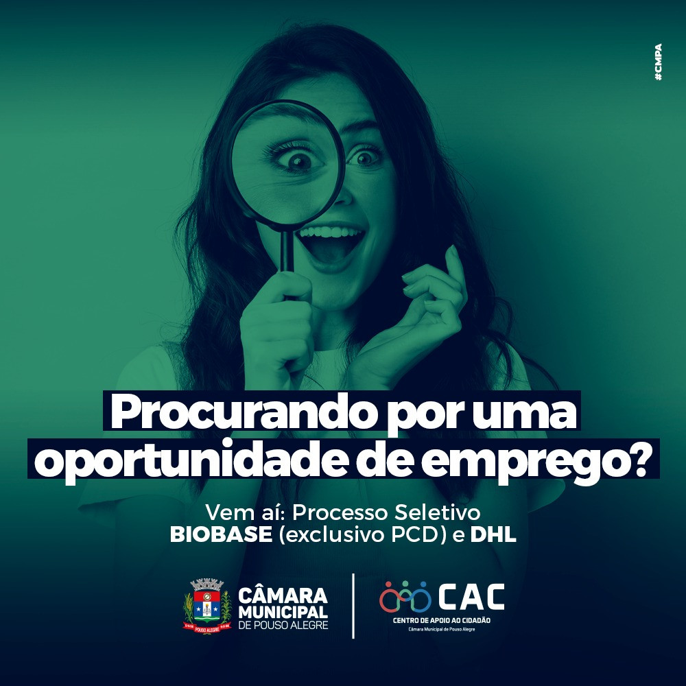 Imagem 1 da notícia: CAC da Câmara de Vereadores terá dois processos seletivos na próxima segunda (04)