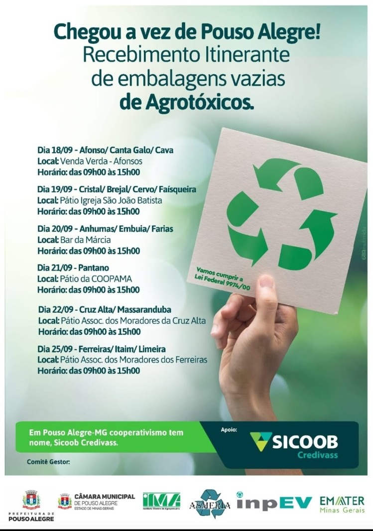 Imagem 2 da notícia: Vereador chama atenção para coleta itinerante de embalagens vazias de defensivos agrícolas