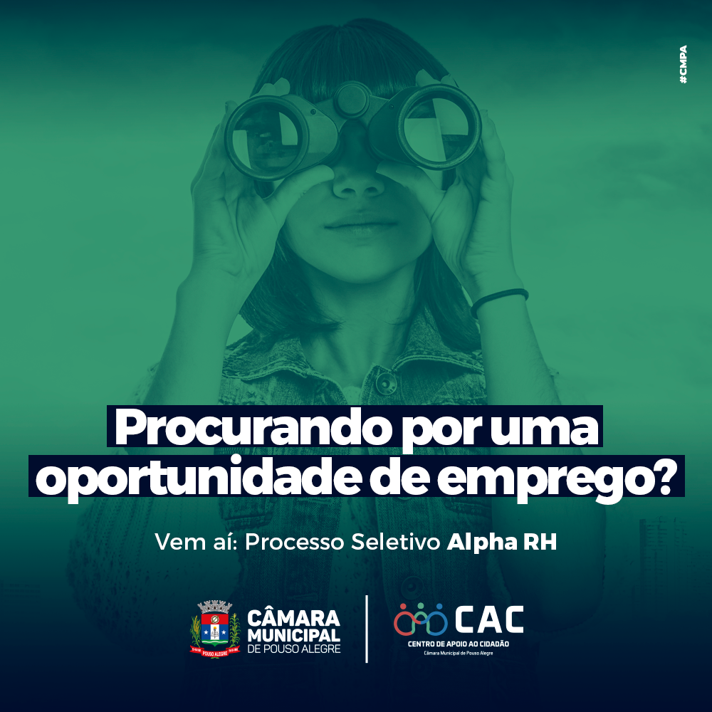 Imagem 1 da notícia: Alpha RH fará processo seletivo no CAC da Câmara nesta terça (10)