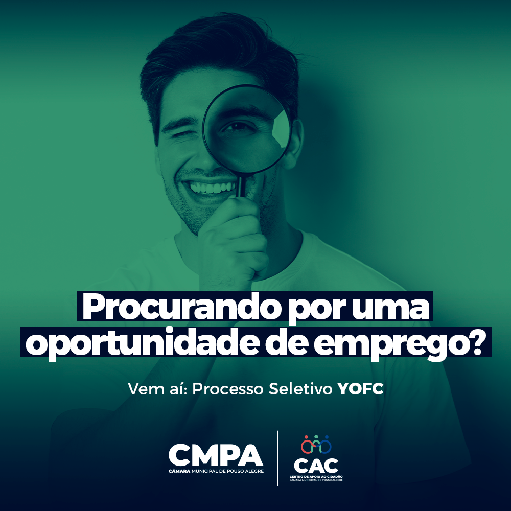 Imagem 1 da notícia: CAC da Câmara vai receber processo seletivo da YOFC na próxima terça-feira (24)