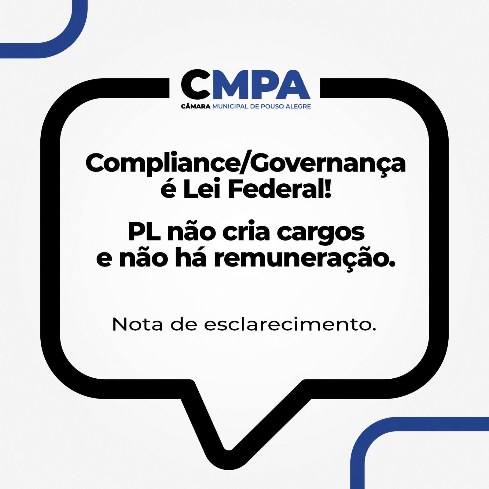 Imagem 1 da notícia: Compliance/ Governança é exigência de Lei Federal, não cria cargos e não há remuneração