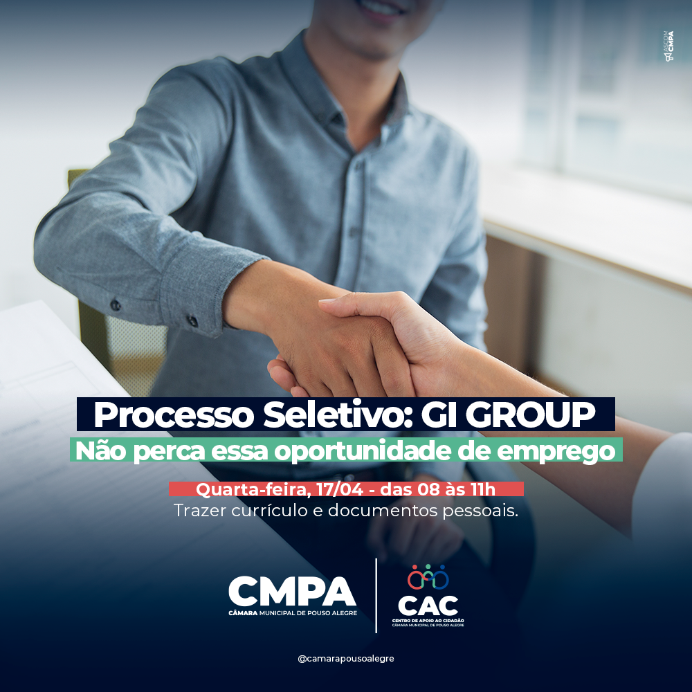 Imagem 1 da notícia: CAC da Câmara vai receber processo seletivo da Gi Group