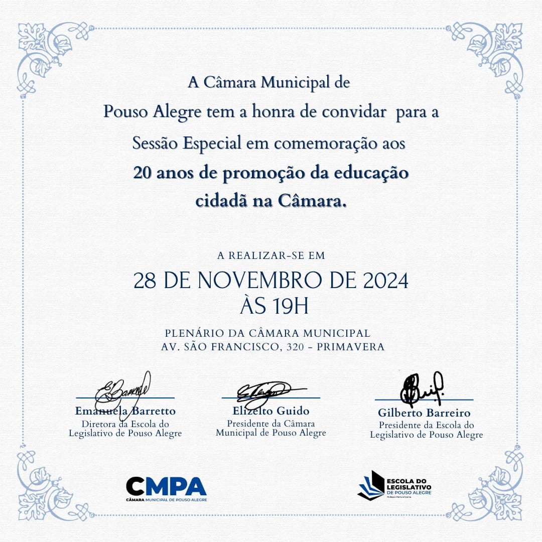 Imagem 1 da notícia: Participe da sessão especial em homenagem aos 20 anos de promoção da educação cidadã na Câmara